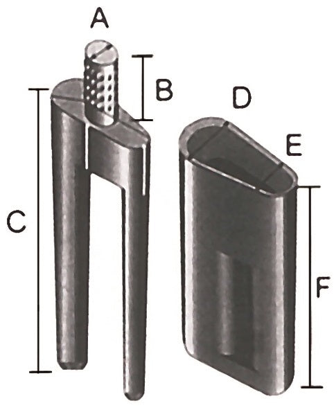 BI-V-PIN MIT KUNSTSTOFF-MANSCHETTE (1000 STK)